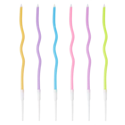 Multicolor Neon Twsited Candles - 6PC