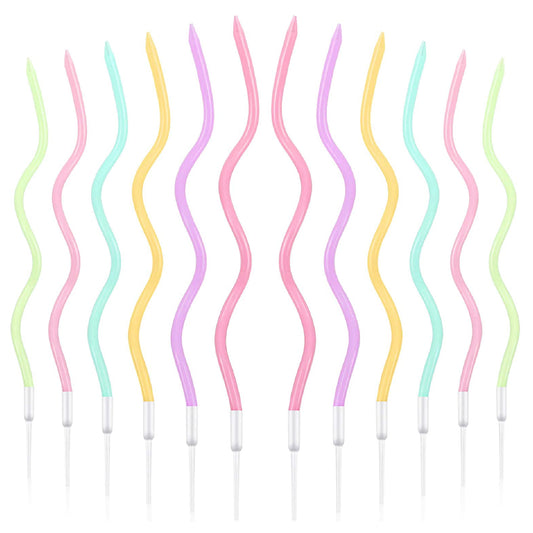 Multicolor Neon Twsited Candles - 12 PC