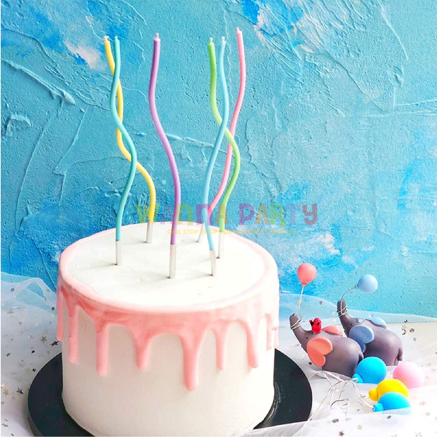 Multicolor Neon Twsited Candles - 6PC