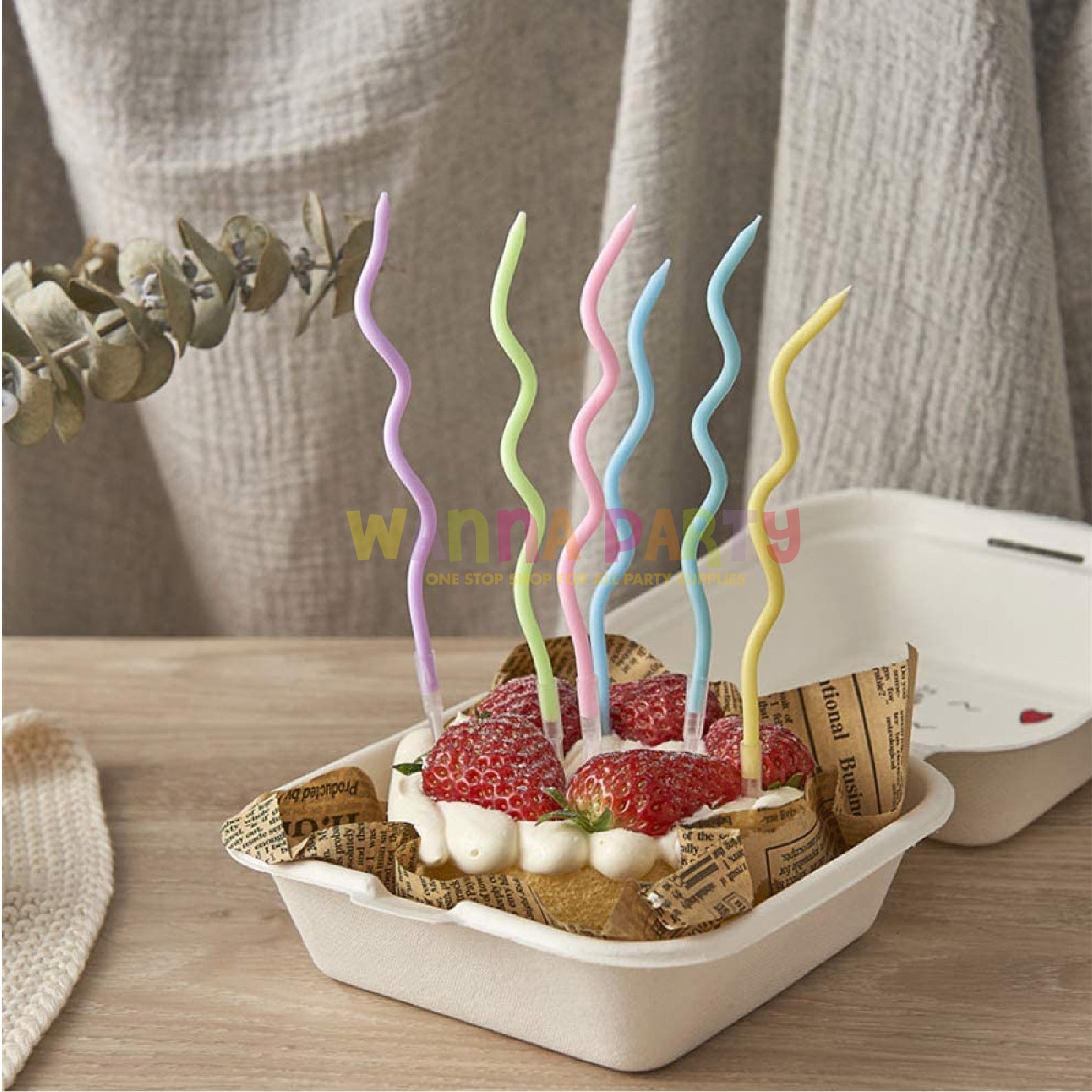 Multicolor Neon Twsited Candles - 6PC