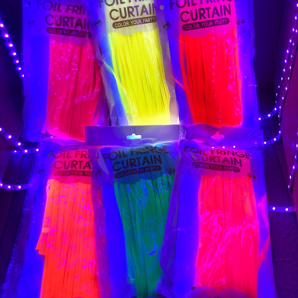 Neon Yellow Foil Curtain 7FT X 3 FT