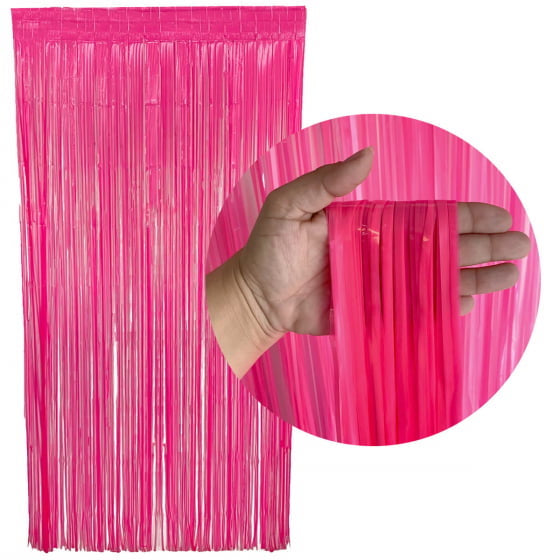 Neon Pink Foil Curtain 7FT X 3 FT