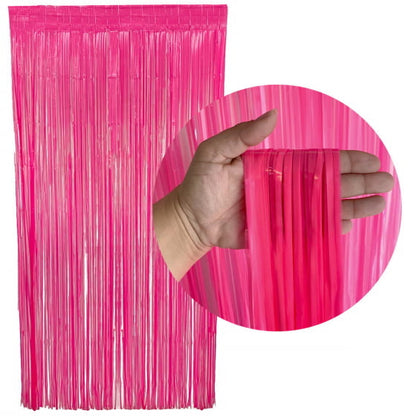 Neon Pink Foil Curtain 7FT X 3 FT