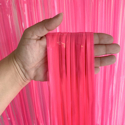 Neon Pink Foil Curtain 7FT X 3 FT