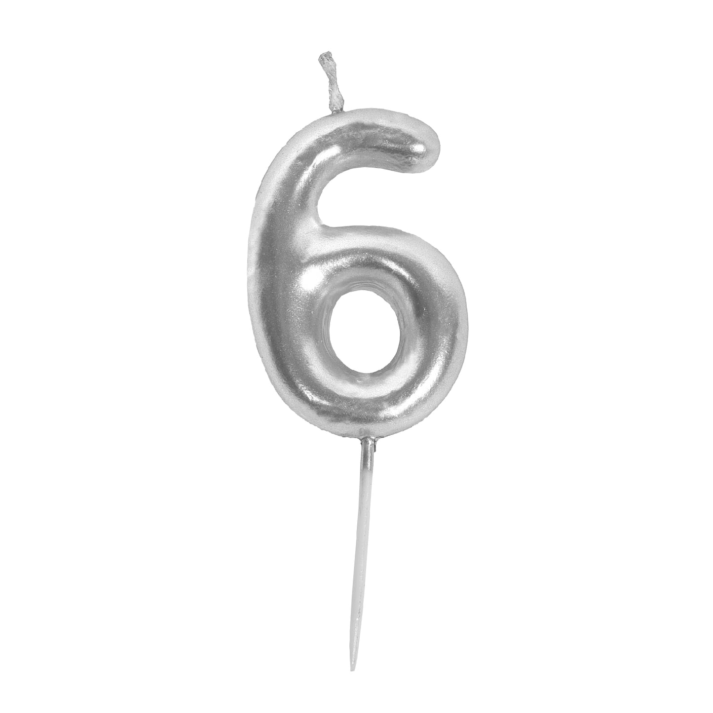 Silver Mini 3" Numerical Candle 6