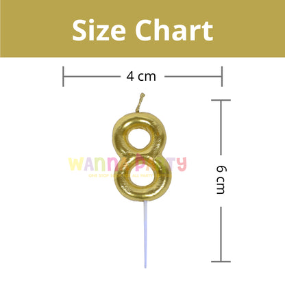 Golden Mini 3" Numerical Candle 8