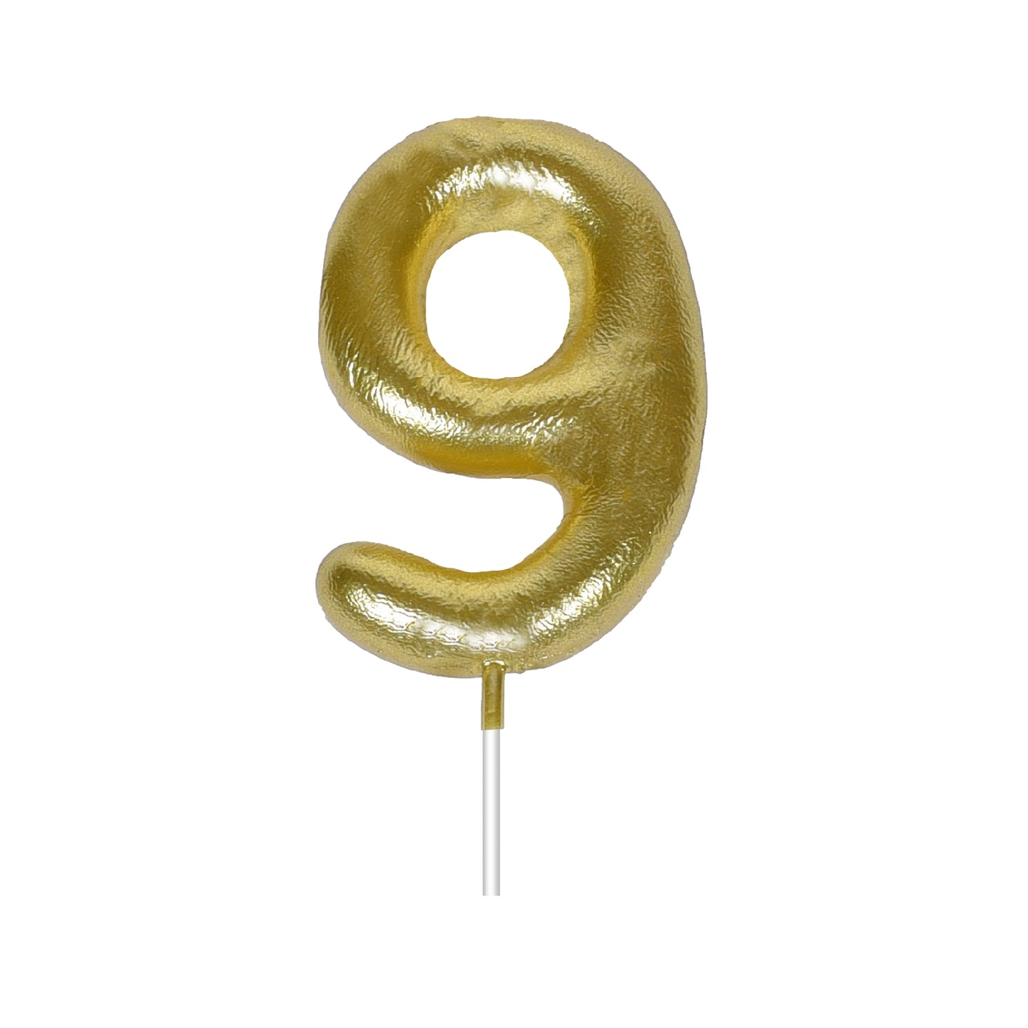 Golden Mini 3" Numerical Candle 9