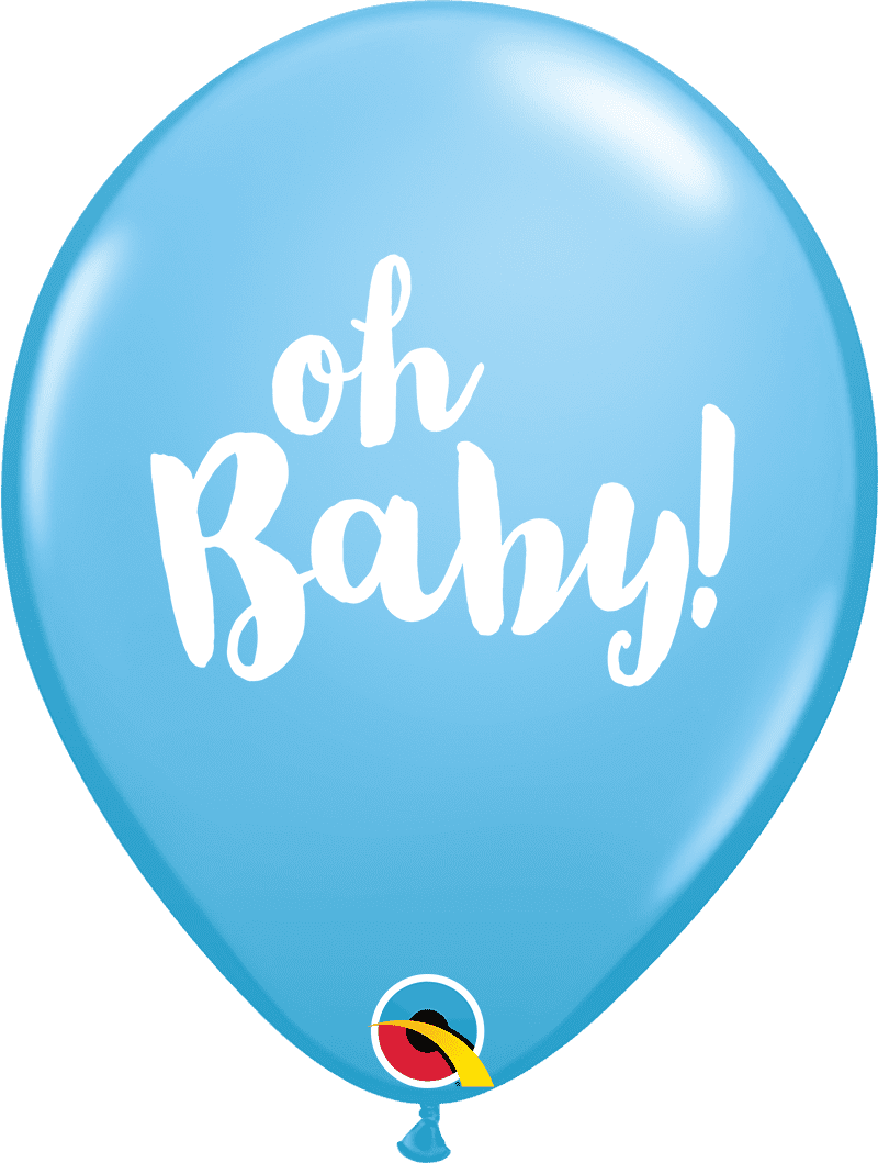 Welcome Baby Boy Foil Balloon & Oh Baby Blue Latex