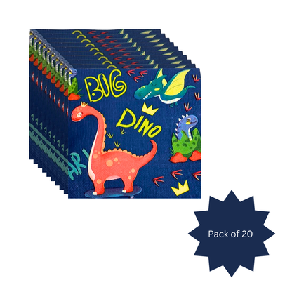 Dinosaur Theme Paper Napkins -Pack of 20