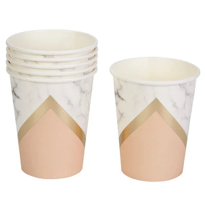 Rose Gold & Gold Paper Cups - 10PC