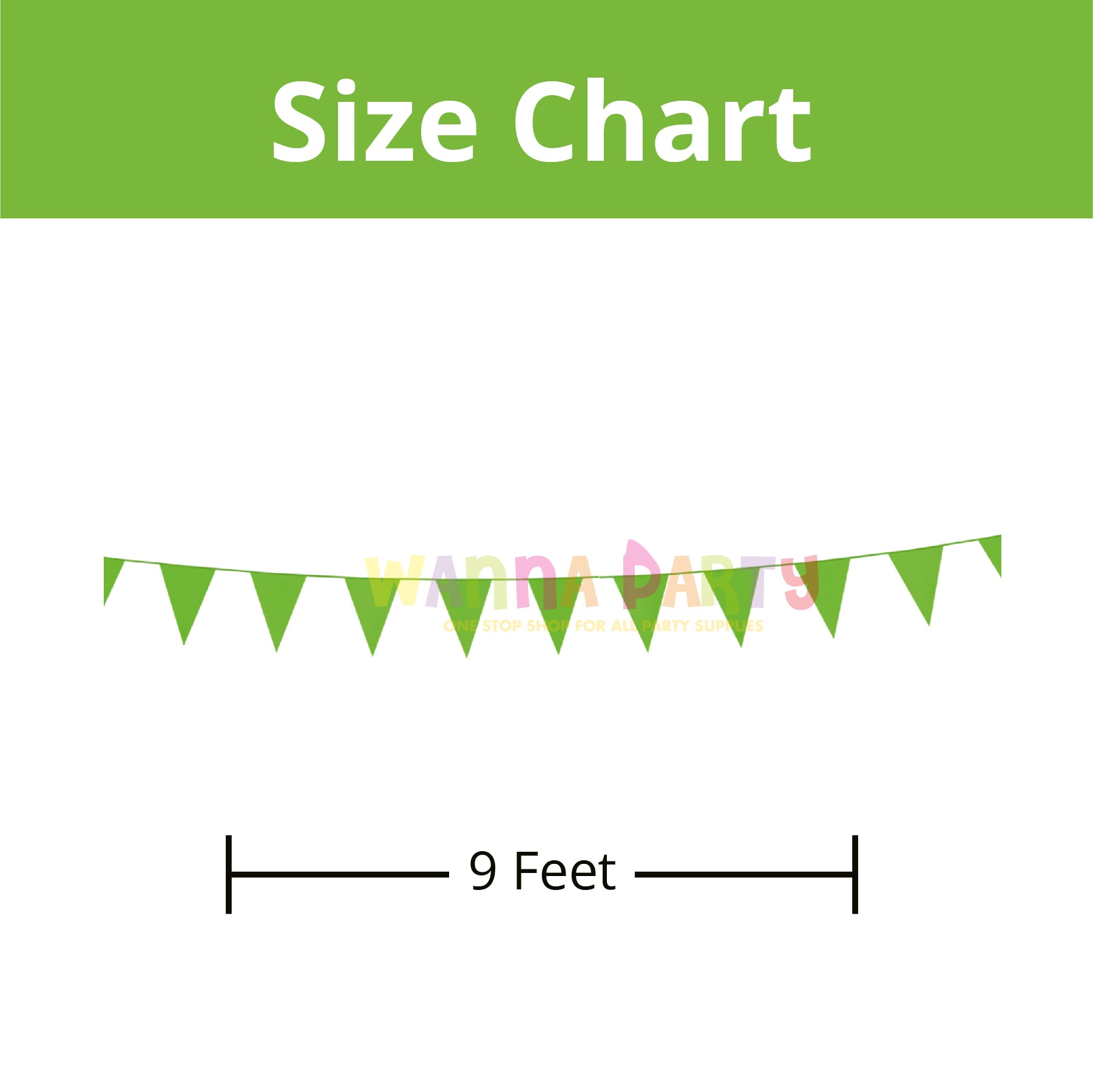 Parrot Green Bunting Banner - Over 6 FT