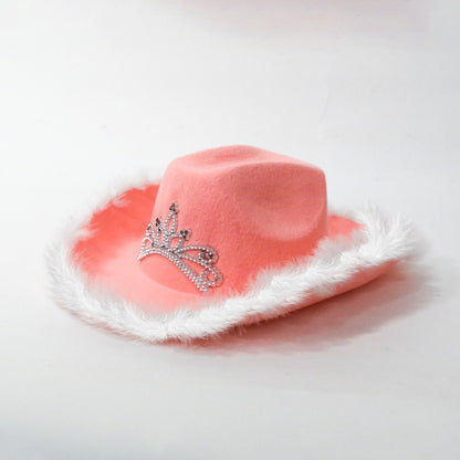 Cowgirl Princess Hat with Crown Tiara