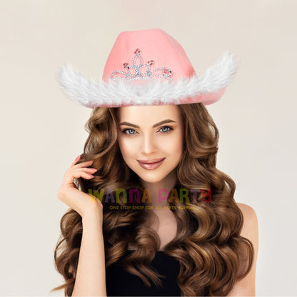 Cowgirl Princess Hat with Crown Tiara