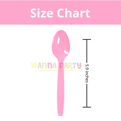 Wanna Party Premium Light Pink Spoons - 20Ct