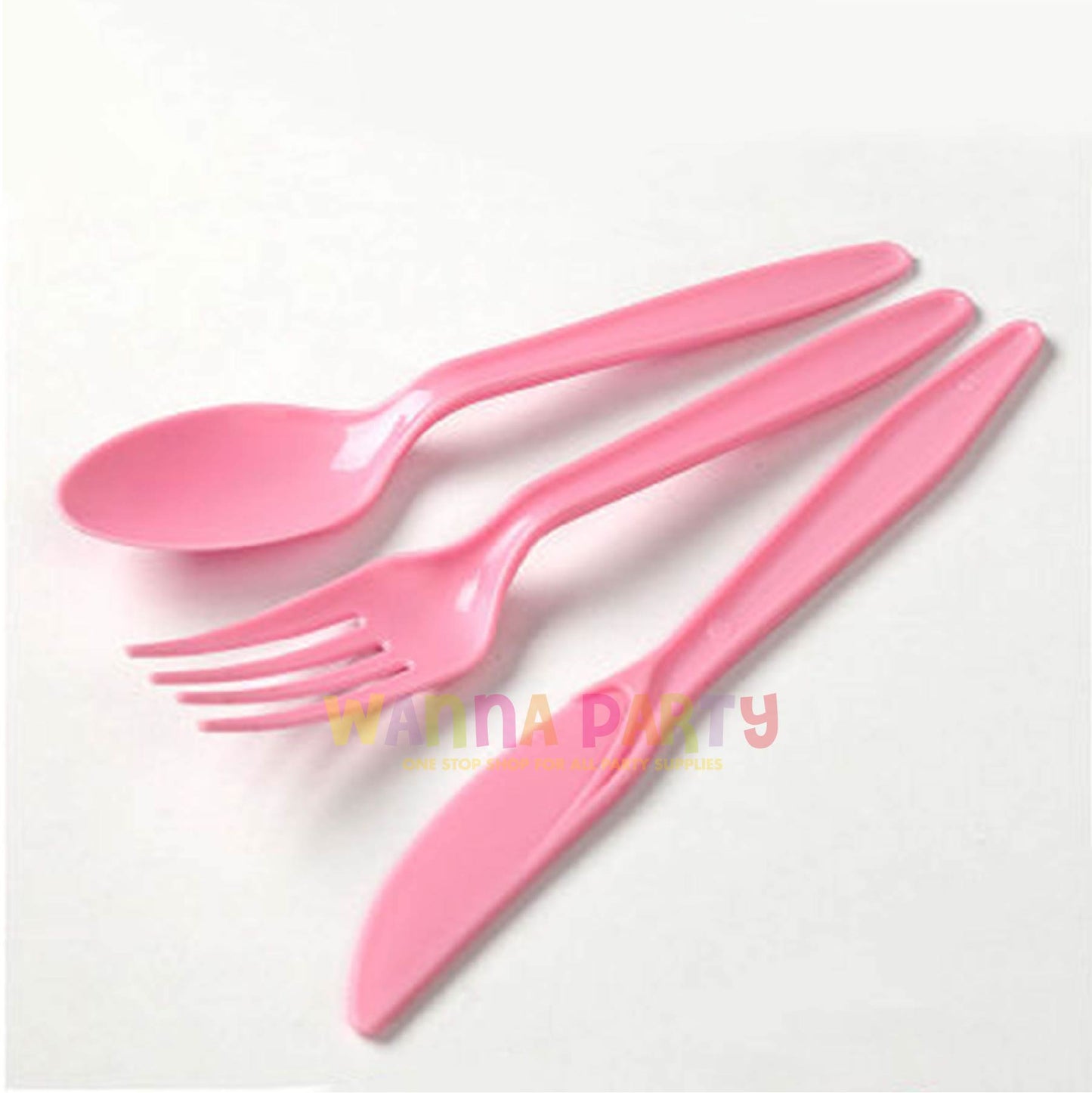 Wanna Party Premium Light Pink Spoons - 20Ct