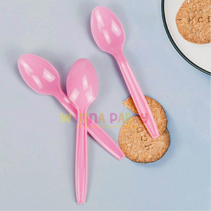 Wanna Party Premium Light Pink Spoons - 20Ct