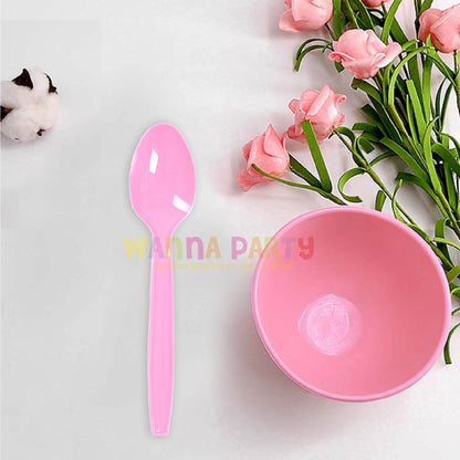 Wanna Party Premium Light Pink Spoons - 20Ct