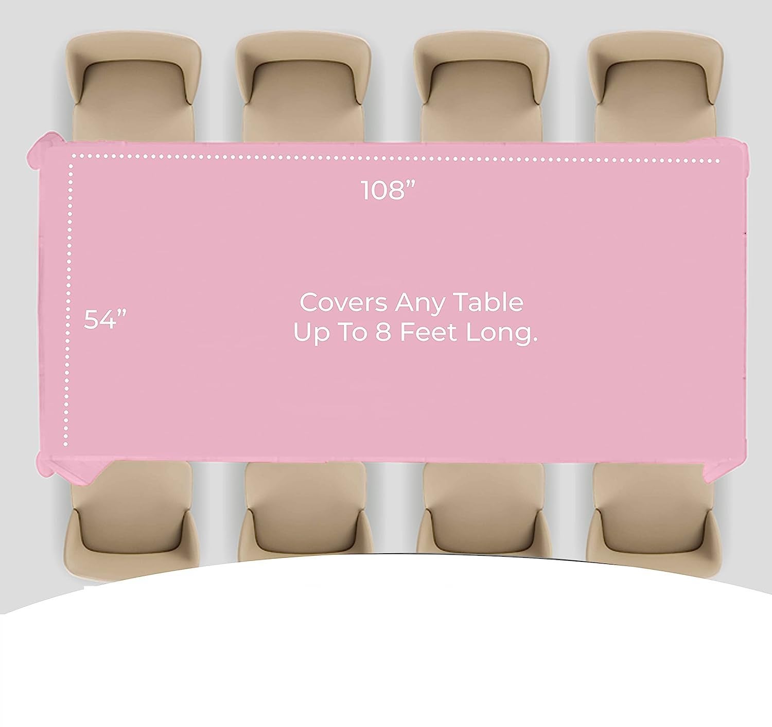 Light Pink Tablecover 54 inch x 108 inch