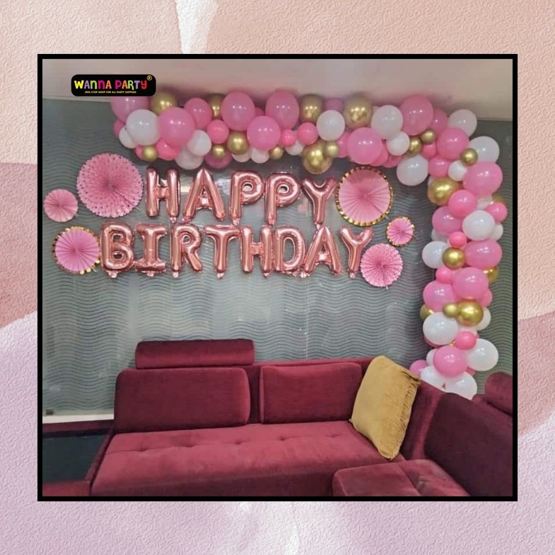 Happy Birthday Living Room Wall Set Up