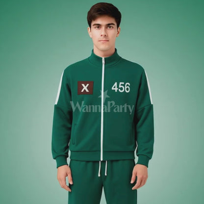 Squid Game Track Suit Costume Green Cosplay with Jacket and Lowers