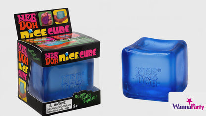 NeeDoh Squishy Toy Ice Cube Style Stress Soft Cube Fidget Toy for Kids & Adults, Hand Exercise Sensory Toy, Squeeze Toy for Relaxation, Party Return Gift & Desk Toy, Color May Vary - Pack of 1