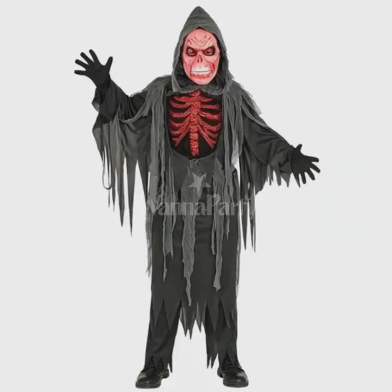 The Spooky Smoldering Reaper Horror Adult Costume with Blood Red Mask - Size XL