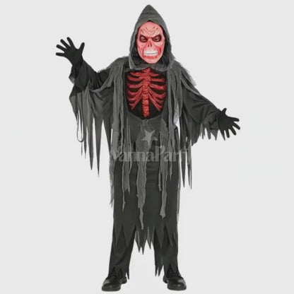 The Spooky Smoldering Reaper Horror Adult Costume with Blood Red Mask - Size XL