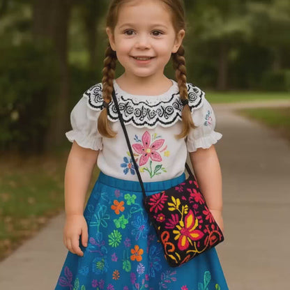 Encanto Mirabel Isabella Fancy Costume wBag - Size L - Age 7 to 9 Years