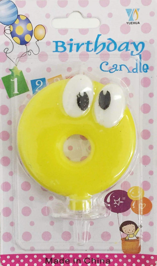 Googly Eyes Numerical No. 0 Candle