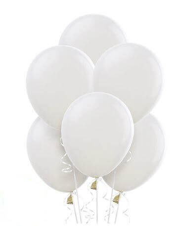 White Latex Balloons 12"