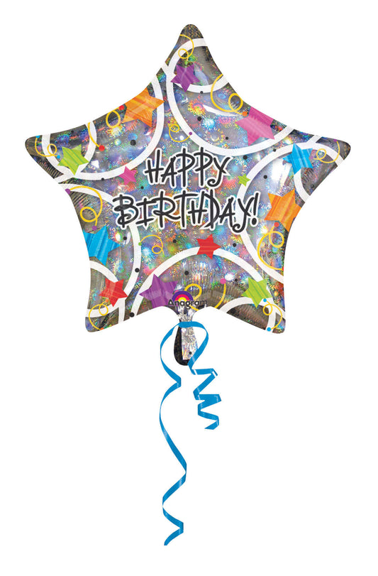 HAPPY BIRTHDAY PRISMATIC STAR 18" S50