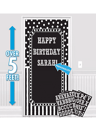 Customizable Door Decoration Kit B&amp;W - 65" X 33.5"