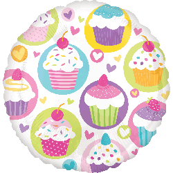 Cupcake Party Balloons 18" S40