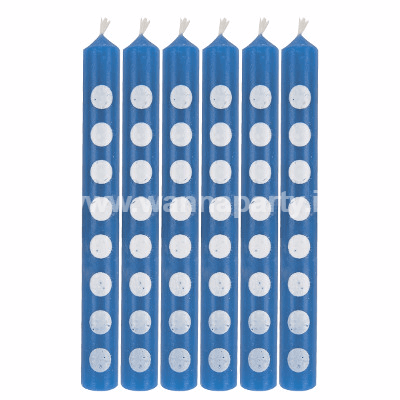 True Blue Dots Cake Candle - 12PC