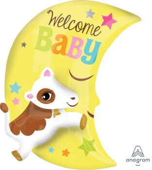 Cow Over The Moon Welcome Baby Balloons 25" P50