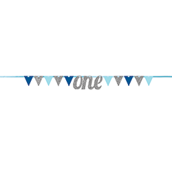 Twinkle Twinkle Little Star Blue One Glitter Bunting Banner