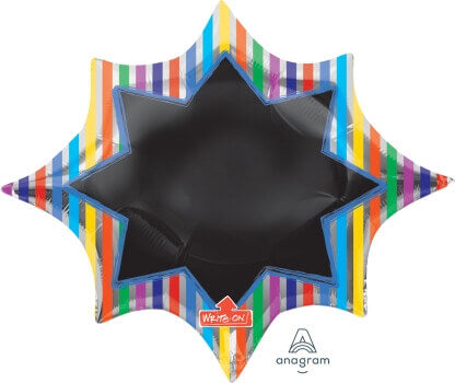 Multi Stripe Burst Black Board Balloons 35" P50