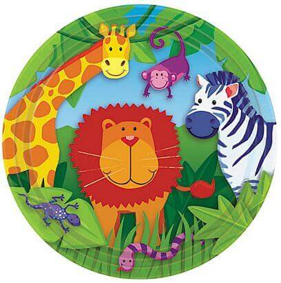 9" LUNCH PLATES JUNGLE ANIMAL