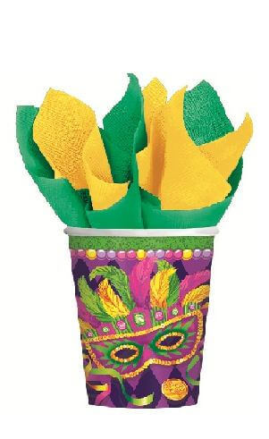 MASQUERADE PARTY 9OZ PAPER CUPS - 8CT