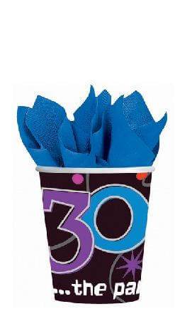 30th Birthday 9oz Paper Cups - 8ct