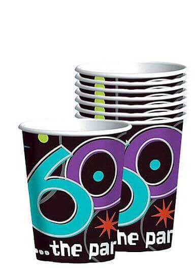 60TH BIRTHDAY 9OZ PAPER CUPS - 8CT