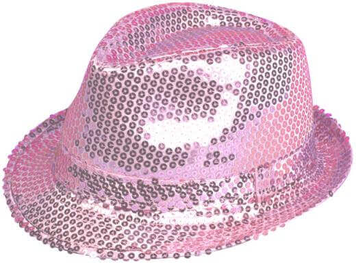 Sequin Fedora Hat Pink