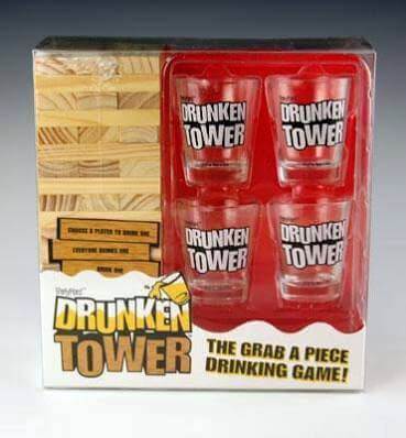 Drunken Jenga Tower Game - Includes Shot Glasses