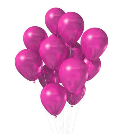 Metallic Hot Pink Latex Balloons 12" - 10CT