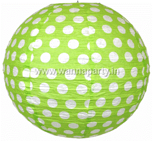 Polka Dot Lanterns 14" - Green