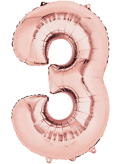 40 Numerical 3 Rose Gold Balloon