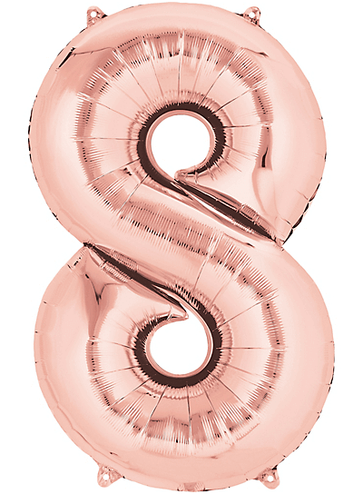 40 Numerical 8 Rose Gold Balloon