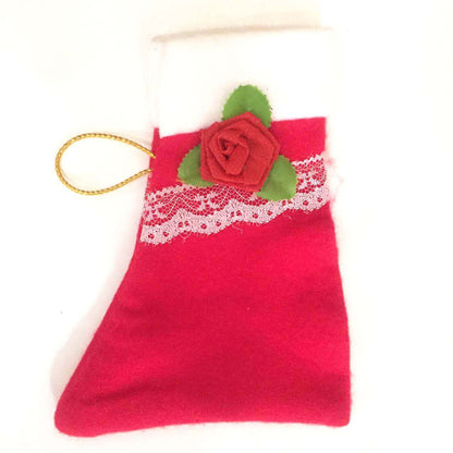 Christmas Stockings with a Red Rose