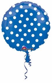 Polka Dot Balloons Blue 18" S50