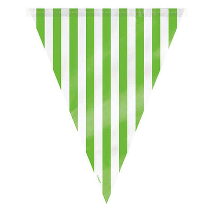 Striped Flag Buntings Green - 9FT